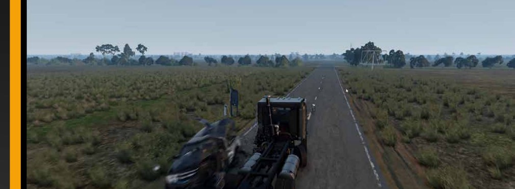 Render 3D de reconstituição de acidente de trânsito em rodovia