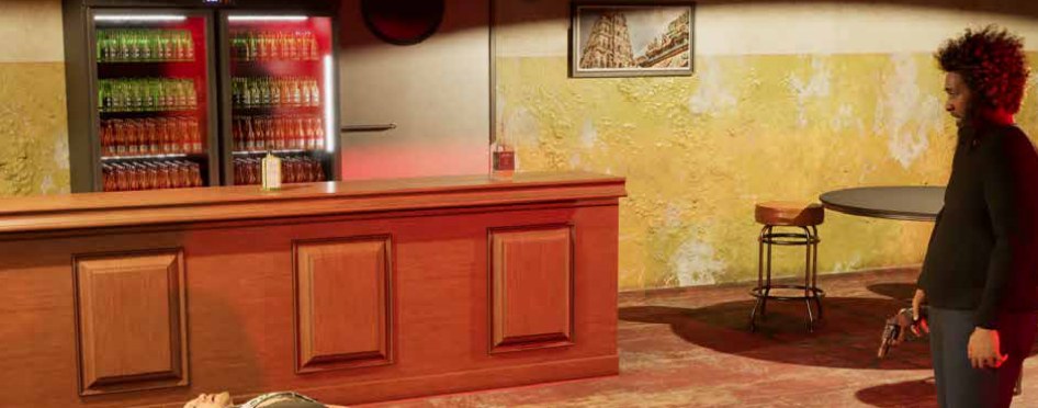 Render 3D de reconstituição forense de cena de crime